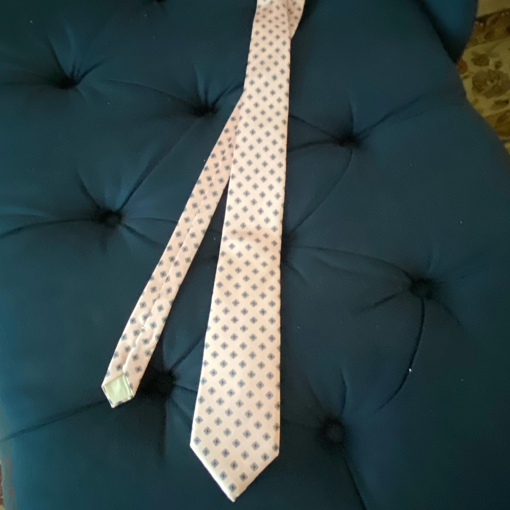 Vintage Silk Liberty of London Pink Geometric Men's Tie